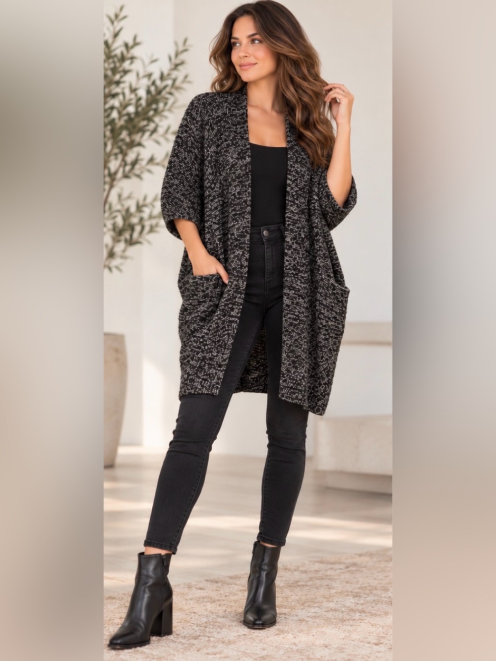 Aritzia Babaton Javier Italian Mohair Wool Cocoon Cardigan S/M